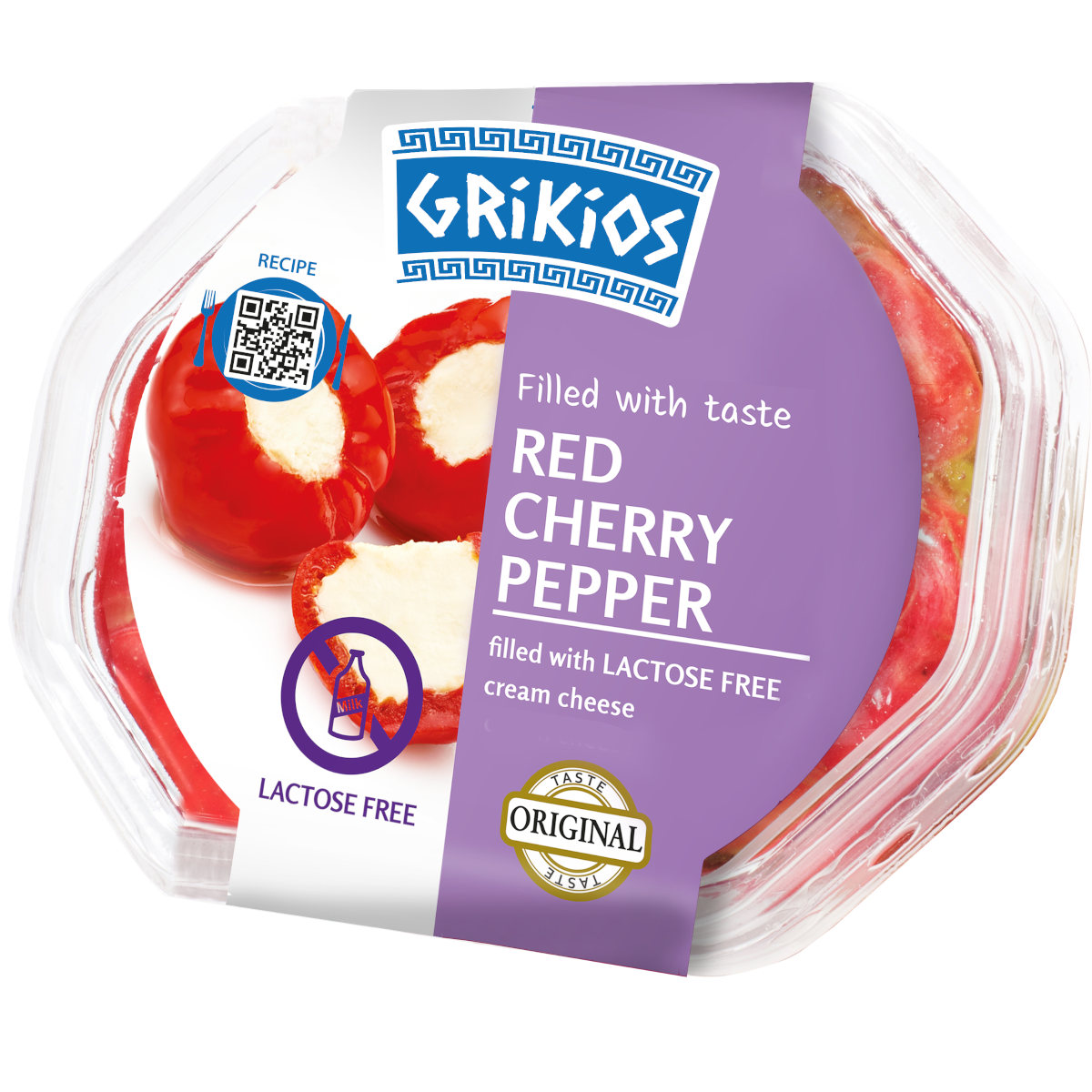 Grikios Red cherry pepper filled with cheese lactose free