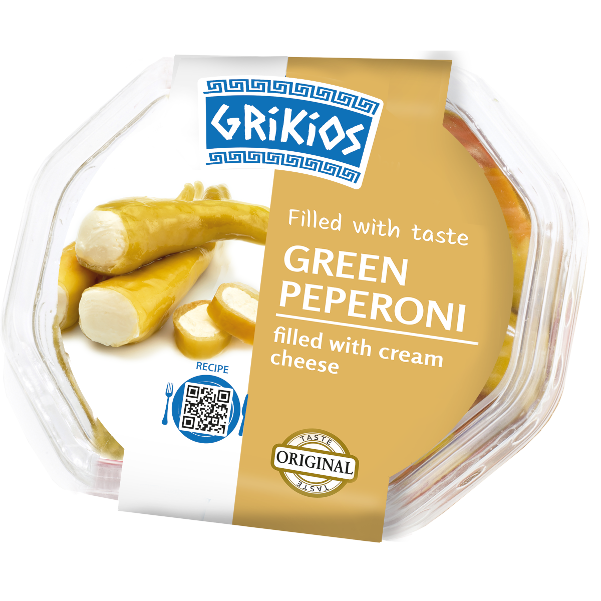 Grikios green peperoni filled with fresh cheese