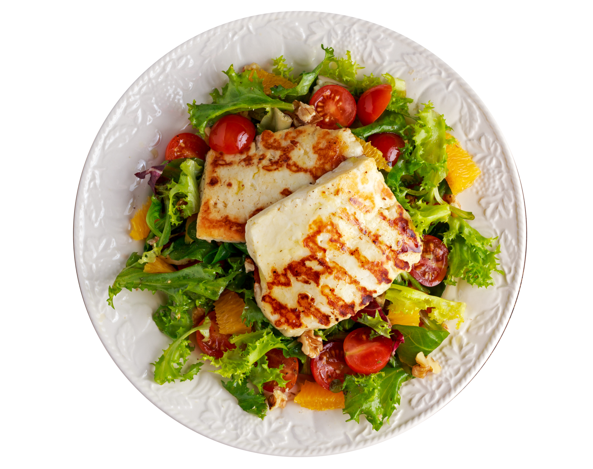 A light salad with Grikios grill cheese and orange