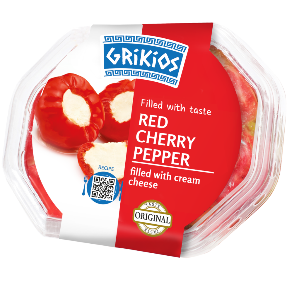 Grikios red cherry peppers filled with fresh cheese